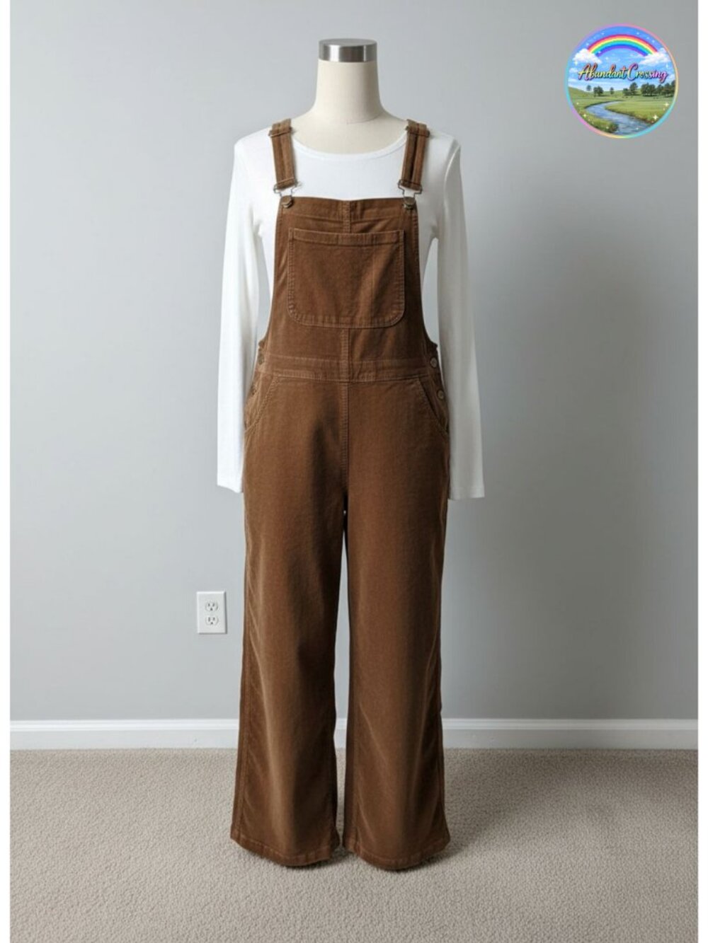 Women Corduroy Overalls Wide Leg Sleeveless Adjustable Strap Jumpsuit Pockets